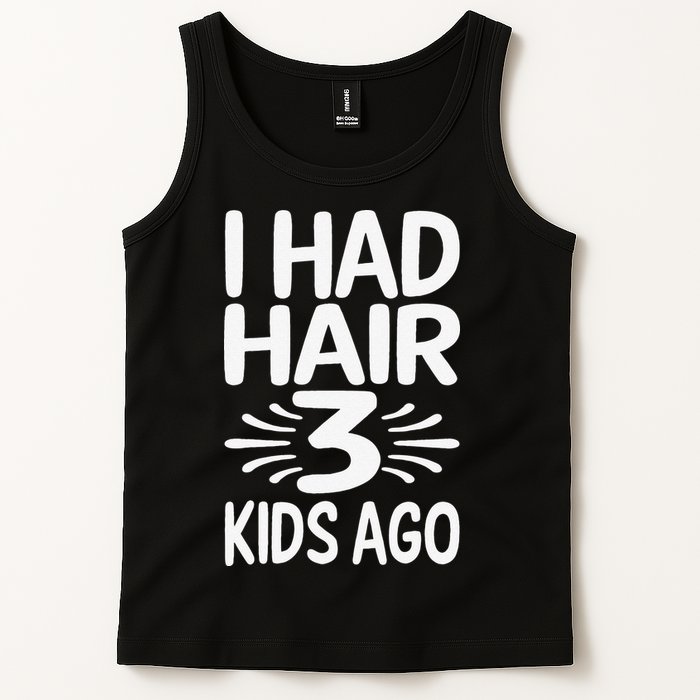 Funny Bald Dad Father Of Three Triplets Husband Fathers Day Tank Top