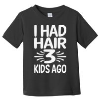 Funny Bald Dad Father Of Three Triplets Husband Fathers Day Toddler T-Shirt