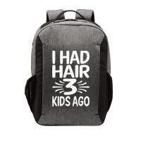 Funny Bald Dad Father Of Three Triplets Husband Fathers Day Vector Backpack