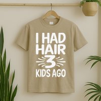 Funny Bald Dad Father Of Three Triplets Husband Fathers Day T-Shirt