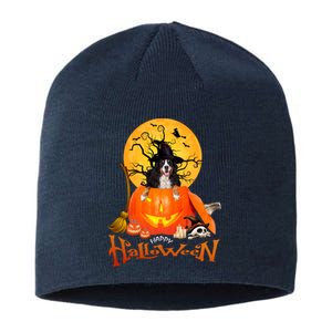 Funny Bernese Dog Spooky Halloween Sustainable Beanie