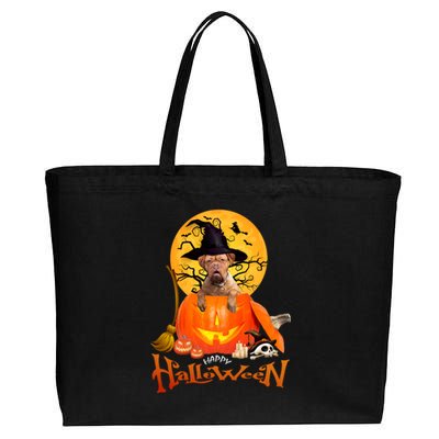 Funny Bordeaux Dog Spooky Halloween Cotton Canvas Jumbo Tote