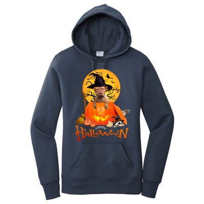 Funny Bordeaux Dog Spooky Halloween Women's Pullover Hoodie