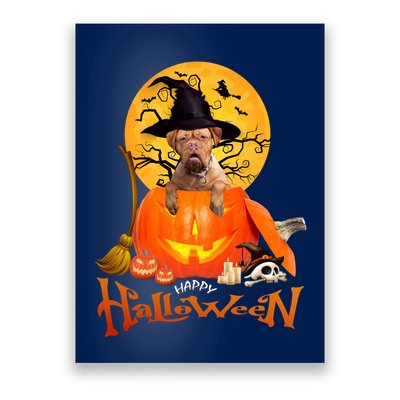 Funny Bordeaux Dog Spooky Halloween Poster