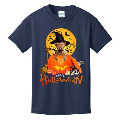 Funny Bordeaux Dog Spooky Halloween Kids T-Shirt