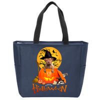 Funny Bordeaux Dog Spooky Halloween Zip Tote Bag