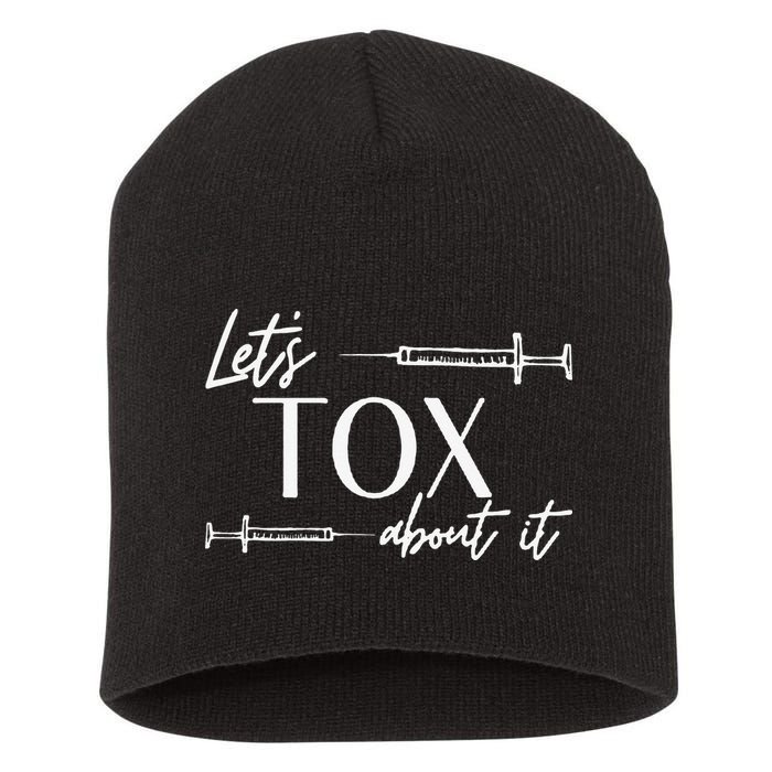 Funny Botox Dealer Nurse Injector Syringe Lets Tox About It Short Acrylic Beanie