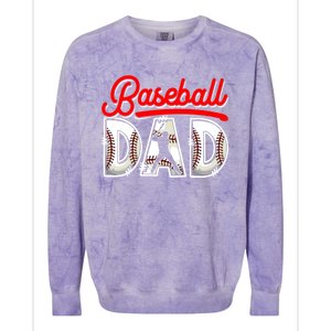 Funny Baseball Dad Daddy Fathers Day Sport Lover Baseball Gift Colorblast Crewneck Sweatshirt