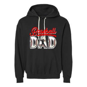 Funny Baseball Dad Daddy Fathers Day Sport Lover Baseball Gift Garment-Dyed Fleece Hoodie