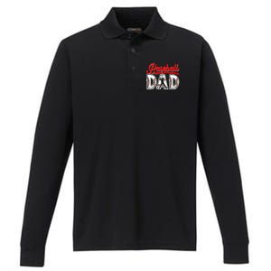 Funny Baseball Dad Daddy Fathers Day Sport Lover Baseball Gift Performance Long Sleeve Polo