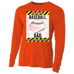 Funny Baseball Dad Sign Baseball Dad Gift Cooling Performance Long Sleeve Crew