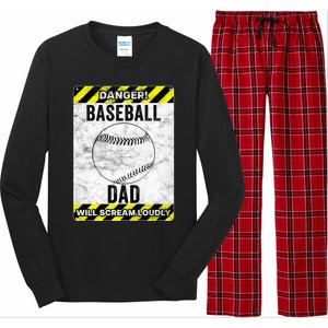 Funny Baseball Dad Sign Baseball Dad Gift Long Sleeve Pajama Set