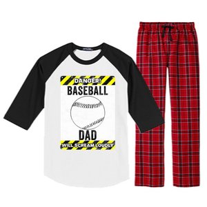 Funny Baseball Dad Sign Baseball Dad Gift Raglan Sleeve Pajama Set