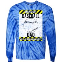 Funny Baseball Dad Sign Baseball Dad Gift Tie-Dye Long Sleeve Shirt