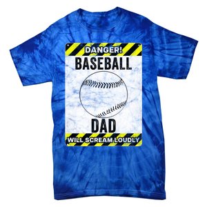 Funny Baseball Dad Sign Baseball Dad Gift Tie-Dye T-Shirt