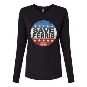 F.E.R.R.I.S B...U.E.L.L.E.R Day Off Save Ferris American Flag Womens Cotton Relaxed Long Sleeve T-Shirt