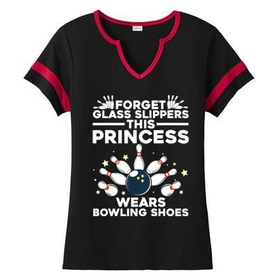 Funny Bowling Design For Women Girls Bowling Shoes Bowler Ladies Halftime Notch Neck Tee