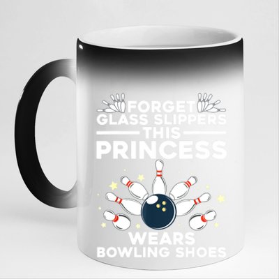 Funny Bowling Design For Women Girls Bowling Shoes Bowler 11oz Black Color Changing Mug