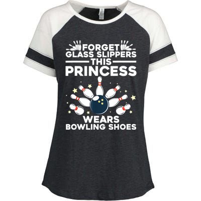 Funny Bowling Design For Women Girls Bowling Shoes Bowler Enza Ladies Jersey Colorblock Tee