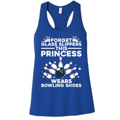 Funny Bowling Design For Women Girls Bowling Shoes Bowler Women's Racerback Tank