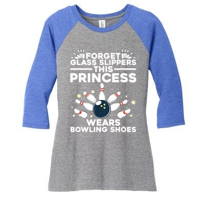 Funny Bowling Design For Women Girls Bowling Shoes Bowler Women's Tri-Blend 3/4-Sleeve Raglan Shirt