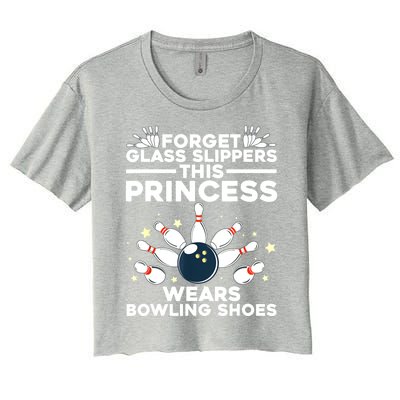 Funny Bowling Design For Women Girls Bowling Shoes Bowler Women's Crop Top Tee