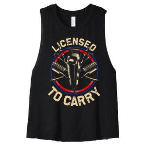 Funny Barber Designs For Dad Hairstyling Stylist Tools Women's Racerback Cropped Tank