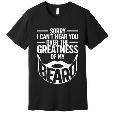 Funny Beard Design For Bearded Facial Hair Whisker Lover Premium T-Shirt