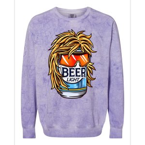 Funny Beer Drinking Funny Redneck Mullet Colorblast Crewneck Sweatshirt