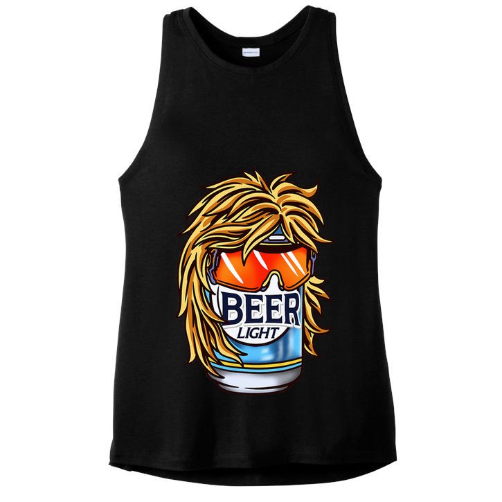 Funny Beer Drinking Funny Redneck Mullet Ladies PosiCharge Tri-Blend Wicking Tank