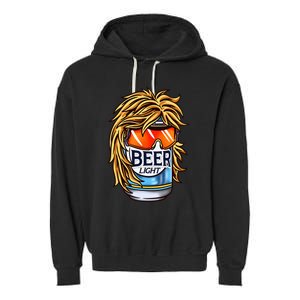 Funny Beer Drinking Funny Redneck Mullet Garment-Dyed Fleece Hoodie