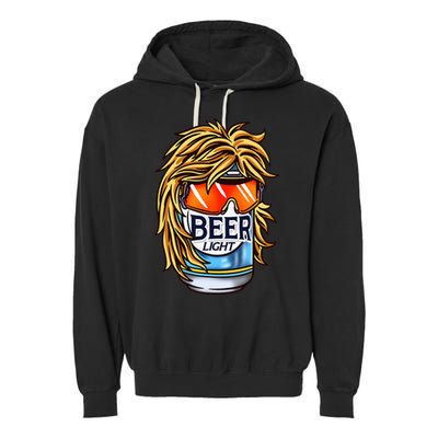 Funny Beer Drinking Funny Redneck Mullet Garment-Dyed Fleece Hoodie