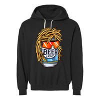 Funny Beer Drinking Funny Redneck Mullet Garment-Dyed Fleece Hoodie