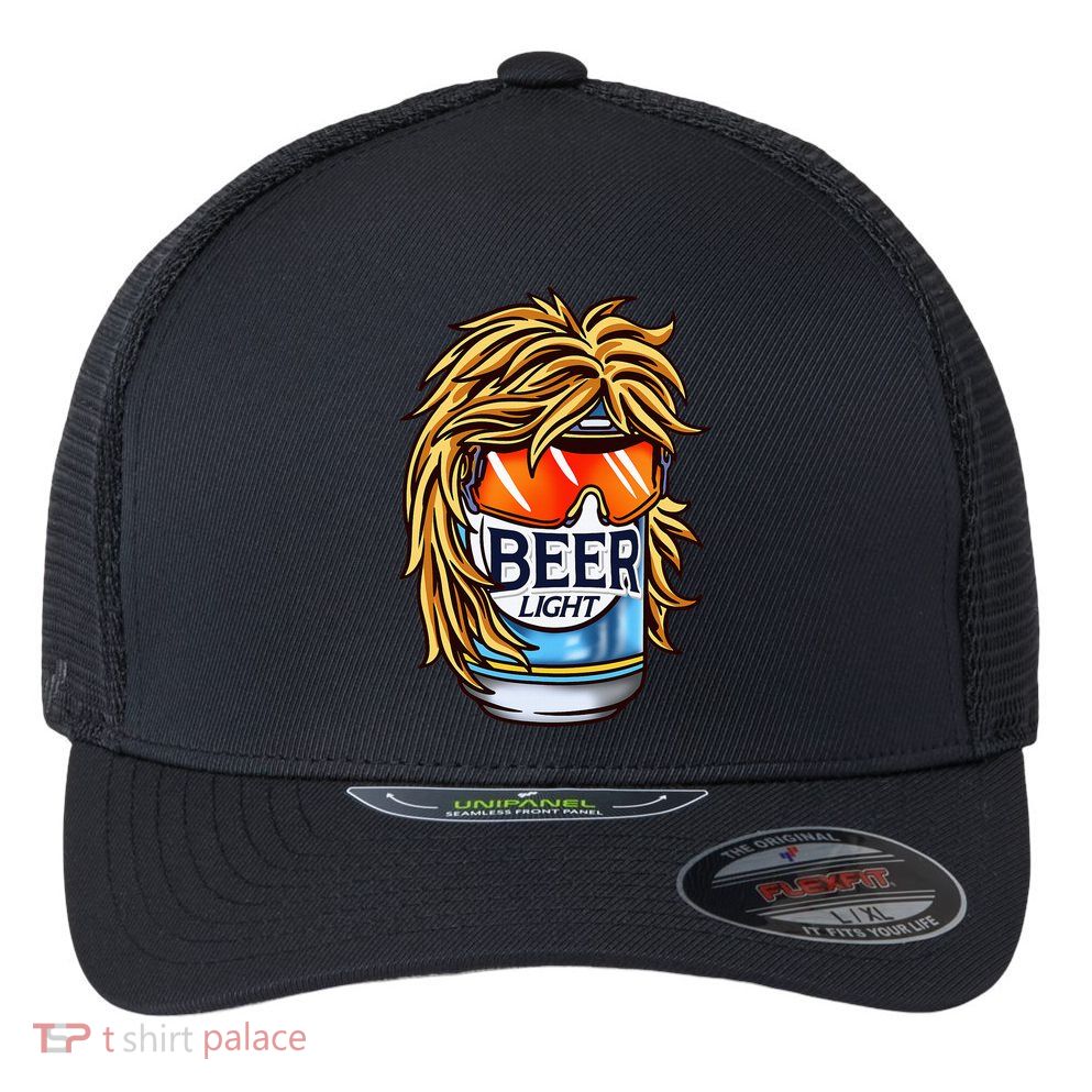 Funny Beer Drinking Funny Redneck Mullet Flexfit Unipanel Trucker Cap