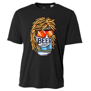 Funny Beer Drinking Funny Redneck Mullet Cooling Performance Crew T-Shirt