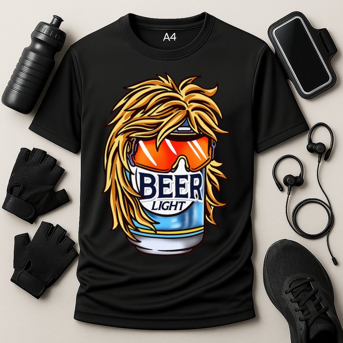 Funny Beer Drinking Funny Redneck Mullet Performance Shirt