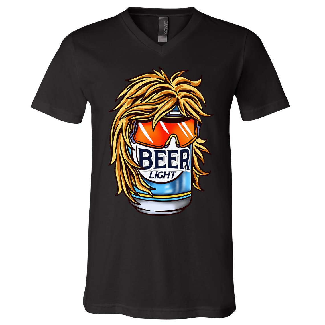 Funny Beer Drinking Funny Redneck Mullet V-Neck T-Shirt
