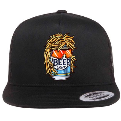 Funny Beer Drinking Funny Redneck Mullet Flat Bill Trucker Hat