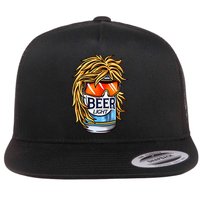 Funny Beer Drinking Funny Redneck Mullet Flat Bill Trucker Hat