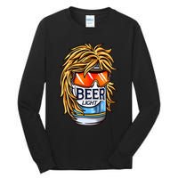 Funny Beer Drinking Funny Redneck Mullet Tall Long Sleeve T-Shirt