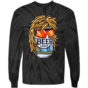 Funny Beer Drinking Funny Redneck Mullet Tie-Dye Long Sleeve Shirt