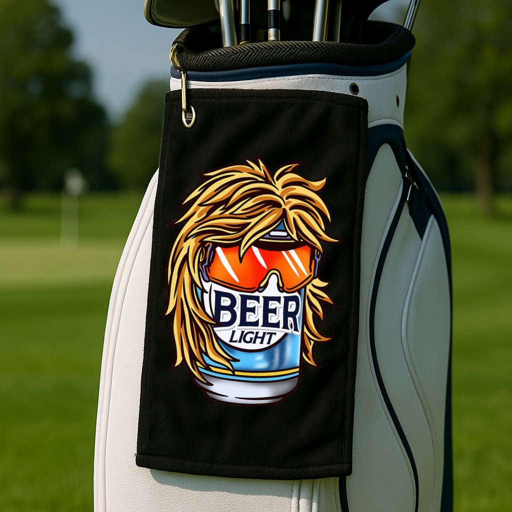 Funny Beer Drinking Funny Redneck Mullet Golf Towel