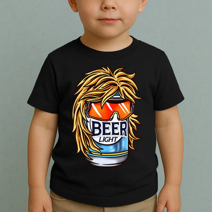 Funny Beer Drinking Funny Redneck Mullet Toddler T-Shirt