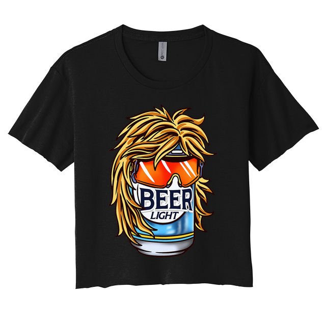 Funny Beer Drinking Funny Redneck Mullet Crop Top