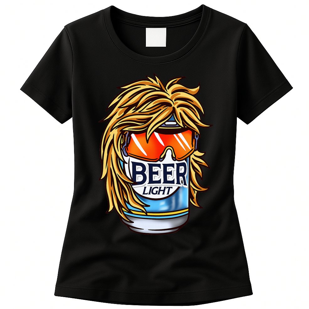 Funny Beer Drinking Funny Redneck Mullet Womens T-Shirt