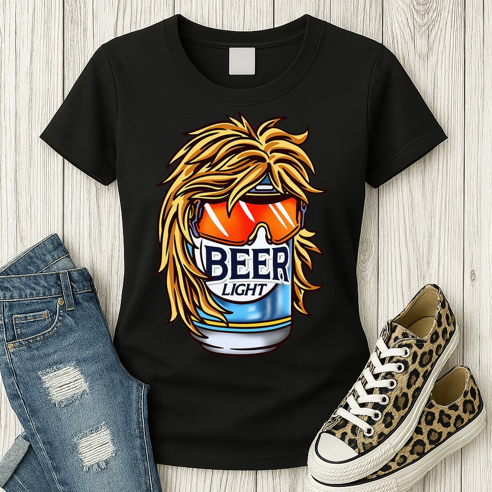 Funny Beer Drinking Funny Redneck Mullet Womens T-Shirt