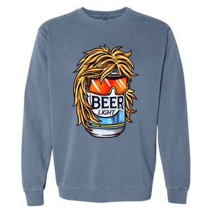 Funny Beer Drinking Funny Redneck Mullet Garment-Dyed Sweatshirt