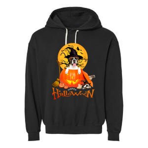 Funny Boxer Dog Spooky Halloween Garment-Dyed Fleece Hoodie