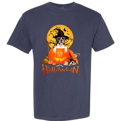 Funny Boxer Dog Spooky Halloween Garment-Dyed Heavyweight T-Shirt