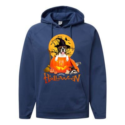 Funny Boxer Dog Spooky Halloween Performance Fleece Hoodie